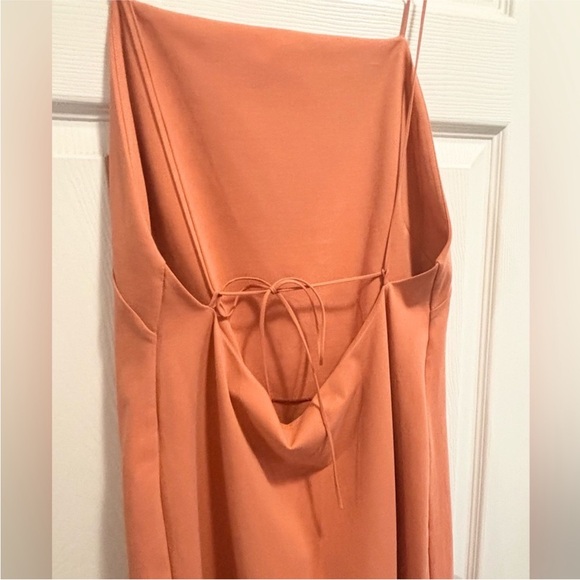 COS Open Back Midi Dress Orange Relaxed Fit Sleeveless Like New Size Medium - Picture 12 of 16